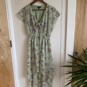 Fun spring Easter dress hi-Lo pastel green floral